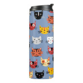Cute Kitty Cat Blue Thermosbeker (Gedraaid links)