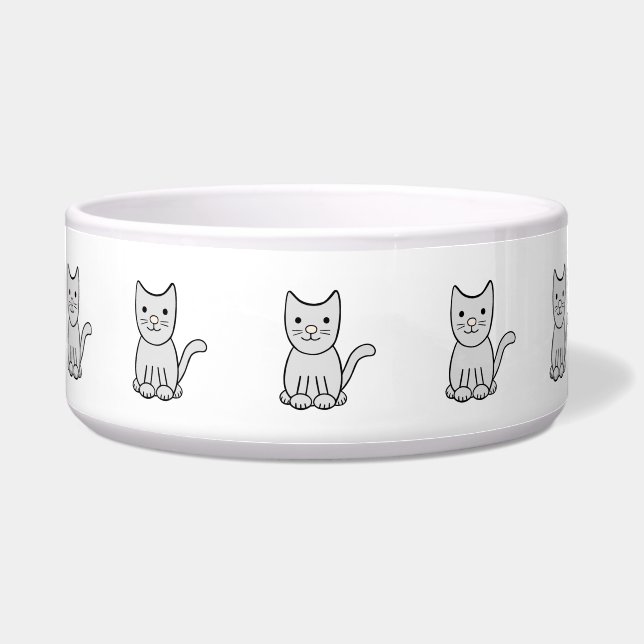 Cute Kitty Cat Ceramic Pet Bowl Voerbakje (Voorkant)