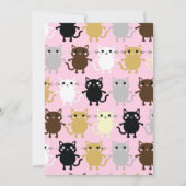 Cute Kitty Cat Colorful 1st Birthday Invitation Kaart (Achterkant)