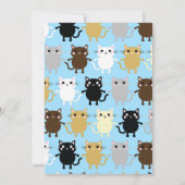 Cute Kitty Cat Colorful 1st Birthday Invitation Kaart (Achterkant)