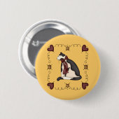 Cute Kitty Cat Country Cft Ronde Button 5,7 Cm (Voorkant /achterkant)