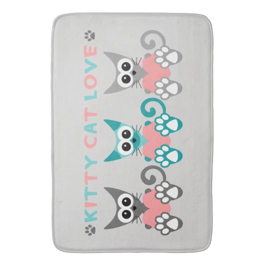 Cute Kitty Cat Custom Large Bath Mat (Voorkant Verticaal)