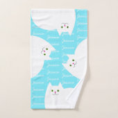 Cute Kitty Cat Custom Name Girls Bad Handdoek (Handdoek)
