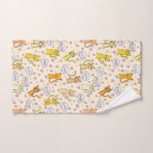 Cute Kitty Cat Doodles Pattern Handdoek (Handdoek)