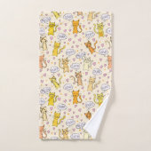 Cute Kitty Cat Doodles Pattern Handdoek (Handdoek)