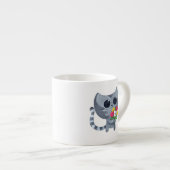 Cute Kitty Cat en bloemen Espresso Kop (Voorkant rechts)