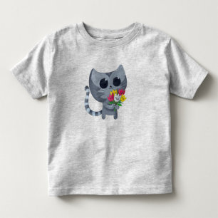 Cute Kitty Cat en bloemen Kinder Shirts