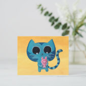 Cute Kitty Cat en Pig Briefkaart (Staand voorkant)