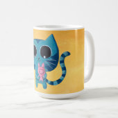 Cute Kitty Cat en Pig Koffiemok (Voorkant rechts)