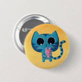 Cute Kitty Cat en Pig Ronde Button 5,7 Cm (Voorkant /achterkant)