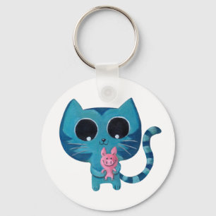 Cute Kitty Cat en Pig Sleutelhanger