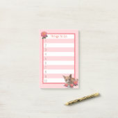 Cute Kitty Cat en Rozen Post-it® Notes (Op bureau)