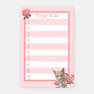 Cute Kitty Cat en Rozen Post-it® Notes