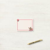 Cute Kitty Cat en Rozen Post-it® Notes (Op bureau)
