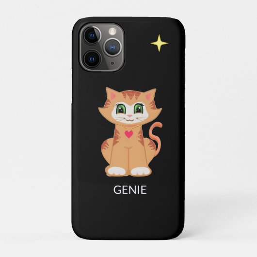Cute Kitty Cat en Star op zwart Case-Mate iPhone Case (Achterkant)