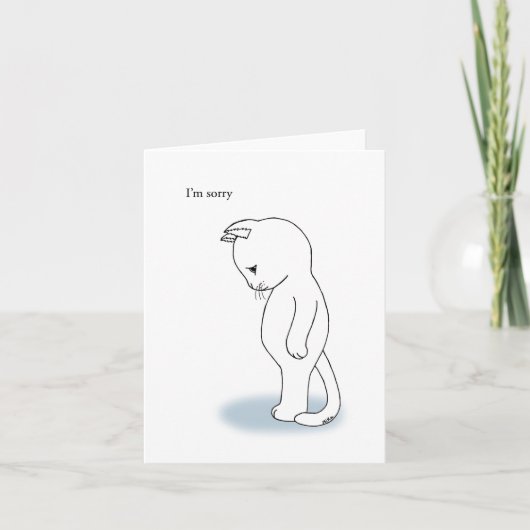 Cute Kitty Cat, excuses alsjeblieft, vergeef me Kaart (Voorkant)