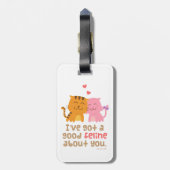 Cute Kitty Cat Feline Love Confession Pun Humor Bagagelabel (Achterkant verticaal)