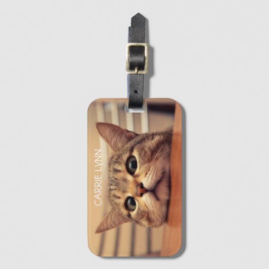 Cute Kitty Cat - Gepersonaliseerd Bagagelabel (Voorkant (verticaal))