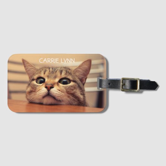 Cute Kitty Cat - Gepersonaliseerd Bagagelabel (Voorkant (horizontaal))
