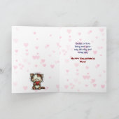 Cute Kitty Cat Granddaughter Valentine Card Feestdagen Kaart (Binnen)