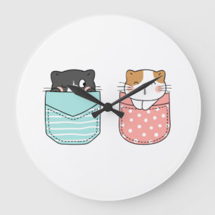 Cute Kitty Cat Grote Klok