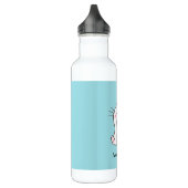Cute Kitty Cat & Heart op Light Blue Waterfles (Links)