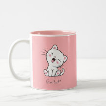 Cute Kitty Cat & Heart op Roze