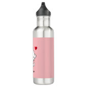 Cute Kitty Cat & Heart op Roze Waterfles (Rechts)