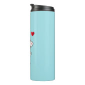 Cute Kitty Cat & Heart Thermal Tumbler Thermosbeker (Geroteerd rechts)