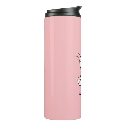 Cute Kitty Cat & Heart Thermal Tumbler Thermosbeker (Gedraaid links)