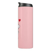 Cute Kitty Cat & Heart Thermal Tumbler Thermosbeker (Geroteerd rechts)