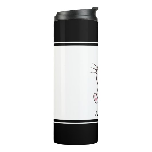 Cute Kitty Cat & Heart Thermosbeker (Gedraaid links)