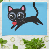 Cute Kitty Cat Heart Thief Gift voor Vriendin Theedoek (Gevouwen)