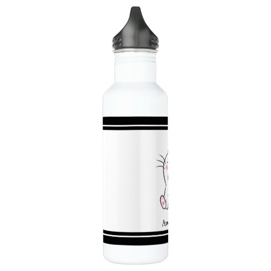 Cute Kitty Cat & Heart Waterfles (Links)