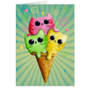 Cute Kitty Cat Ice Cream