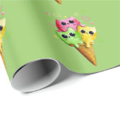 Cute Kitty Cat Ice Cream Cadeaupapier (Rol Hoek)