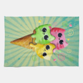 Cute Kitty Cat Ice Cream Theedoek (Horizontaal)
