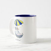 Cute Kitty Cat in Hammock Tweekleurige Koffiemok (Voorkant links)