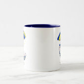 Cute Kitty Cat in Hammock Tweekleurige Koffiemok (Center)