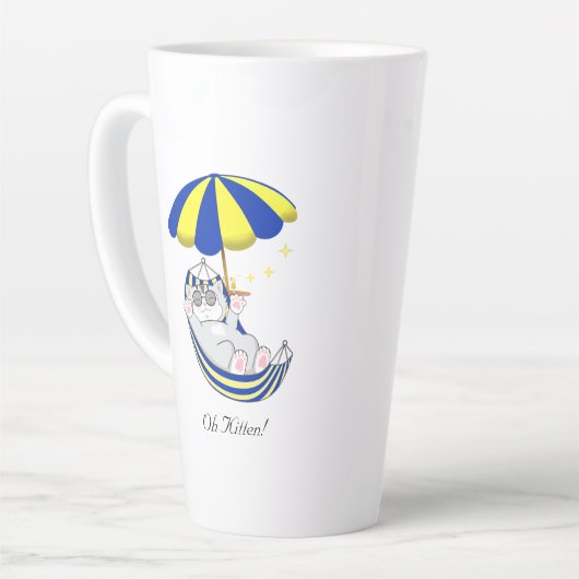 Cute Kitty Cat in Hammock Two-Tone Coffee Mok (Linkerhoek)