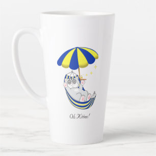 Cute Kitty Cat in Hammock Two-Tone Coffee Mok