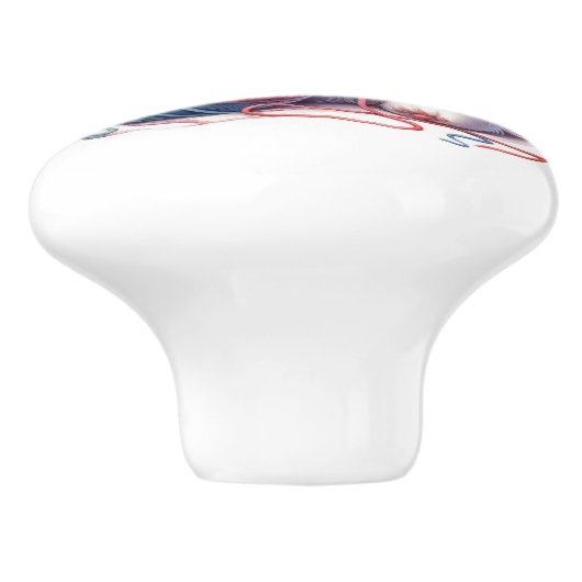 Cute Kitty Cat Keramische Knop (Zijkant)