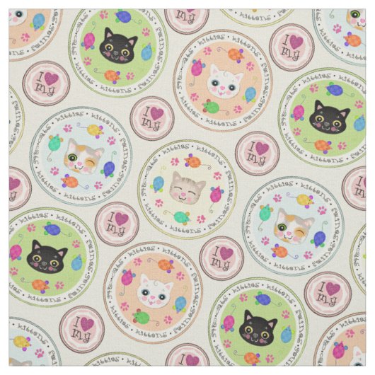 Cute Kitty Cat Lover's Pattern Stof (Swatch)