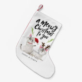 Cute Kitty Cat Meowy Kerstmis Kleine Kerstsok (Voorkant (Hangend))