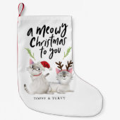 Cute Kitty Cat Meowy Kerstmis Kleine Kerstsok (Voorkant)