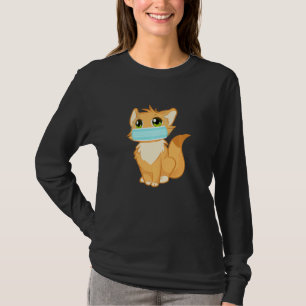 Cute Kitty Cat met gezichtsmasker T-shirt