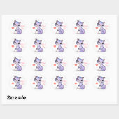 Cute kitty cat met hart Dank je wel Ronde Sticker (Vel)
