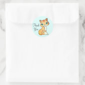 Cute kitty cat met hart Dank je wel voor Light Blu Ronde Sticker (Tas)