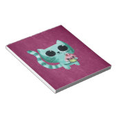 Cute Kitty Cat met Kawaii Cupcake Notitieblok (Schuin)