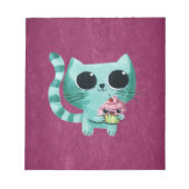 Cute Kitty Cat met Kawaii Cupcake Notitieblok (Voorkant)